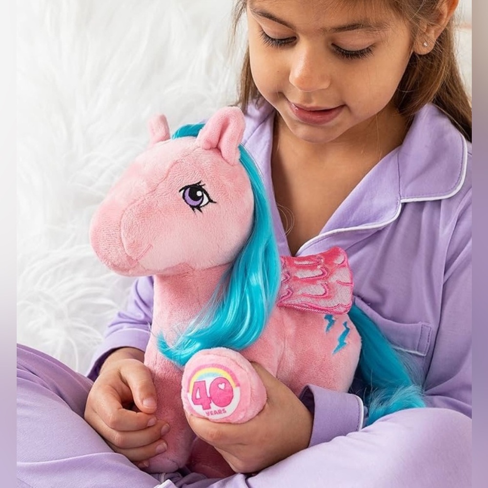 MY LITTLE PONY - 40th Anniversary Hasbro Pink and Blue Plush Pony Collectible.